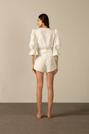 Playsuit Manga Bufante Cinto