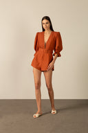 Playsuit Manga Bufante Cinto