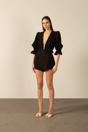Playsuit Manga Bufante Cinto