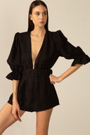 Playsuit Manga Bufante Cinto