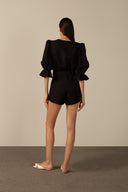 Playsuit Manga Bufante Cinto
