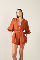 Playsuit Curto Bicolor Lisos