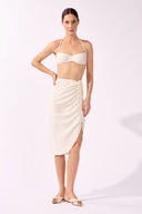Saia Midi Franzida Lycra Timeless