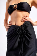 Saia Midi Detalhe Lateral Franzido Lisos