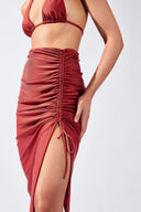 Saia Midi Franzida Solids