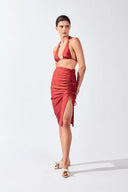Biquini Hot Pants & Saia Midi Franzida Solids