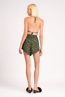 Shorts Curto Com Pregas Green Pois