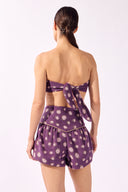 Shorts Curto Recorte Jacquard Lina Pois