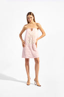 Vestido Curto Mosaico Liso