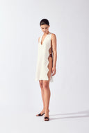 Vestido Curto Abertura Lateral Backgammon Lisos