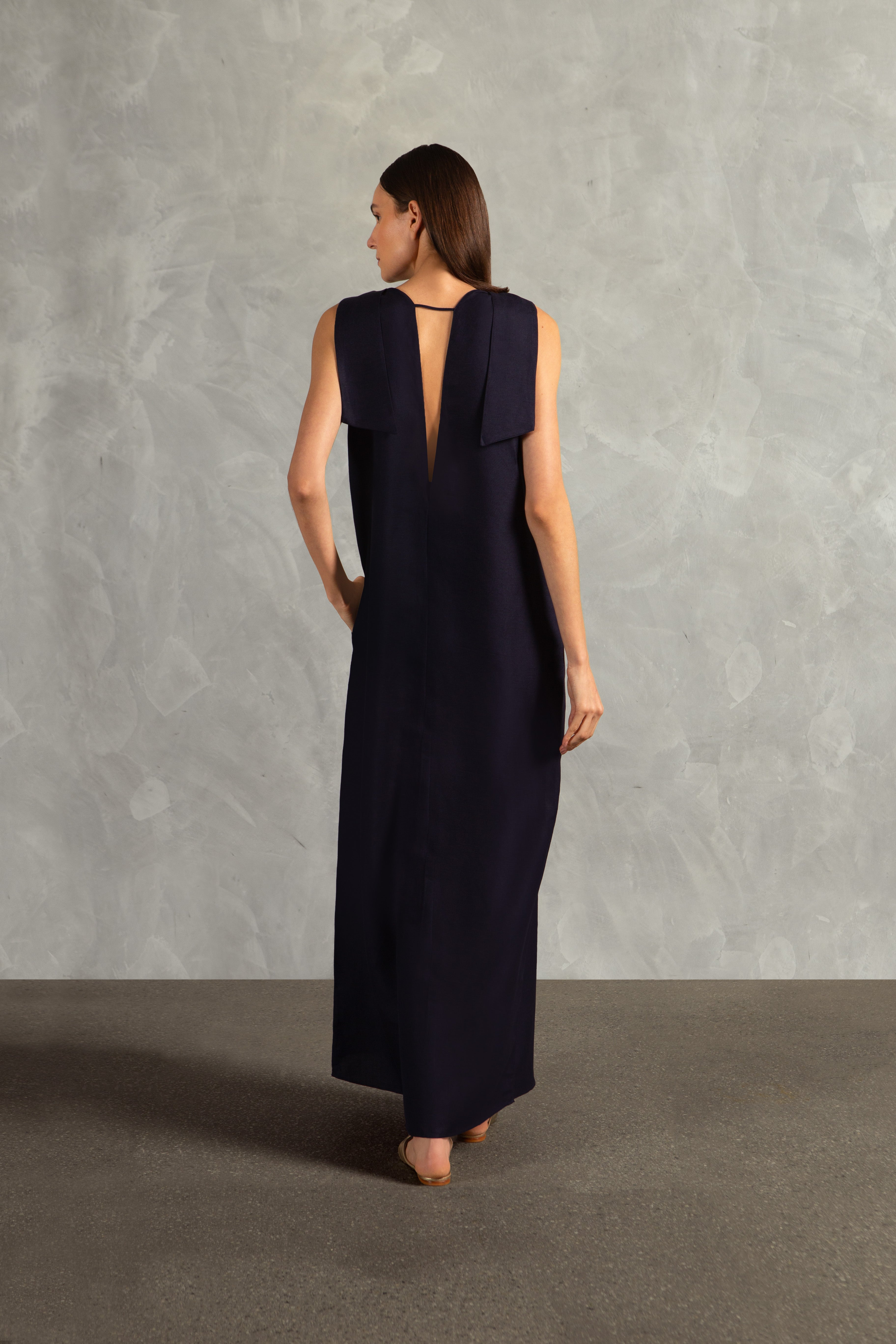 Vestido Longo Alças Com Laços Timeless