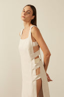 Vestido Longo Abertura Lateral Linhos