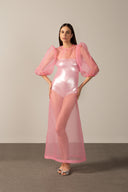 Vestido Longo Manga Bufante Eclat