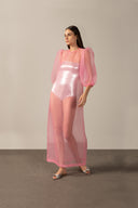 Vestido Longo Manga Bufante Eclat