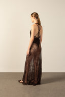 Vestido Longo Decote V Renda