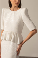 Vestido Longo Manga Longa Paetê
