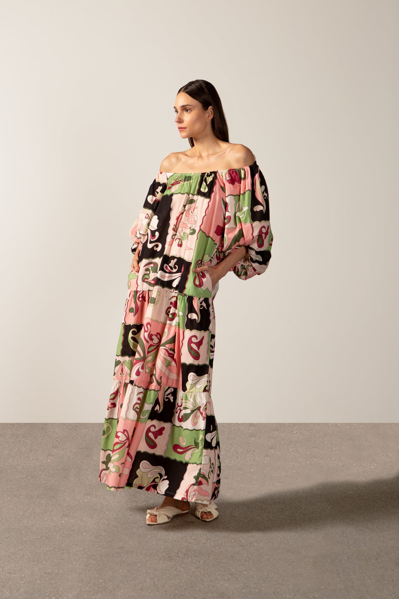 Vestido Longo Manga Bufante Inamorata