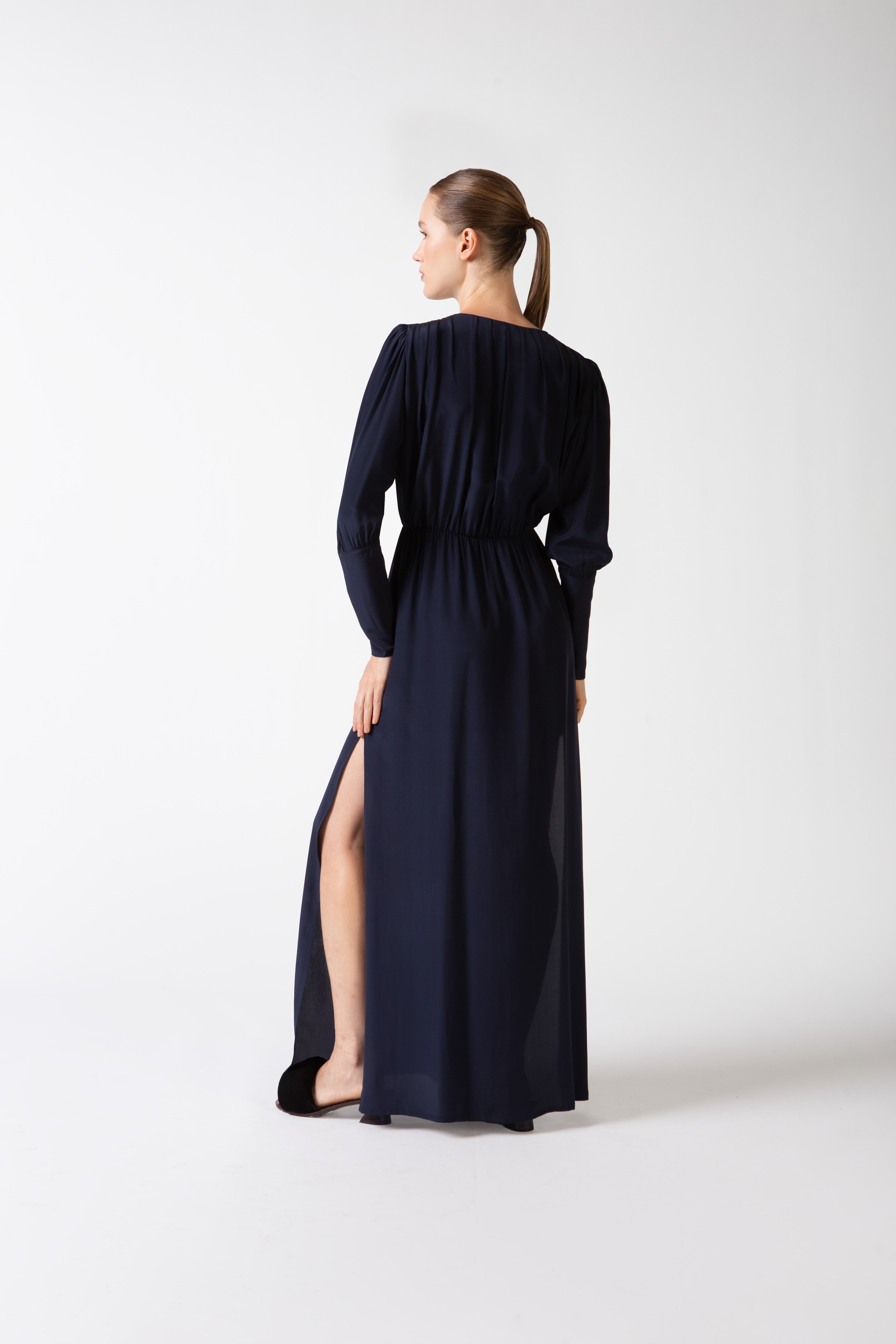 Vestido Longo Decote V Lisos