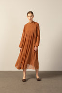 Vestido Manga Longa Com Volume