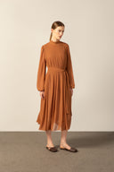 Vestido Manga Longa Com Volume