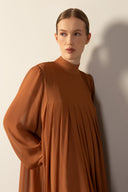 Vestido Manga Longa Com Volume
