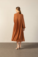 Vestido Manga Longa Com Volume