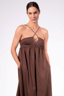 Vestido Longo Tiras Lisos