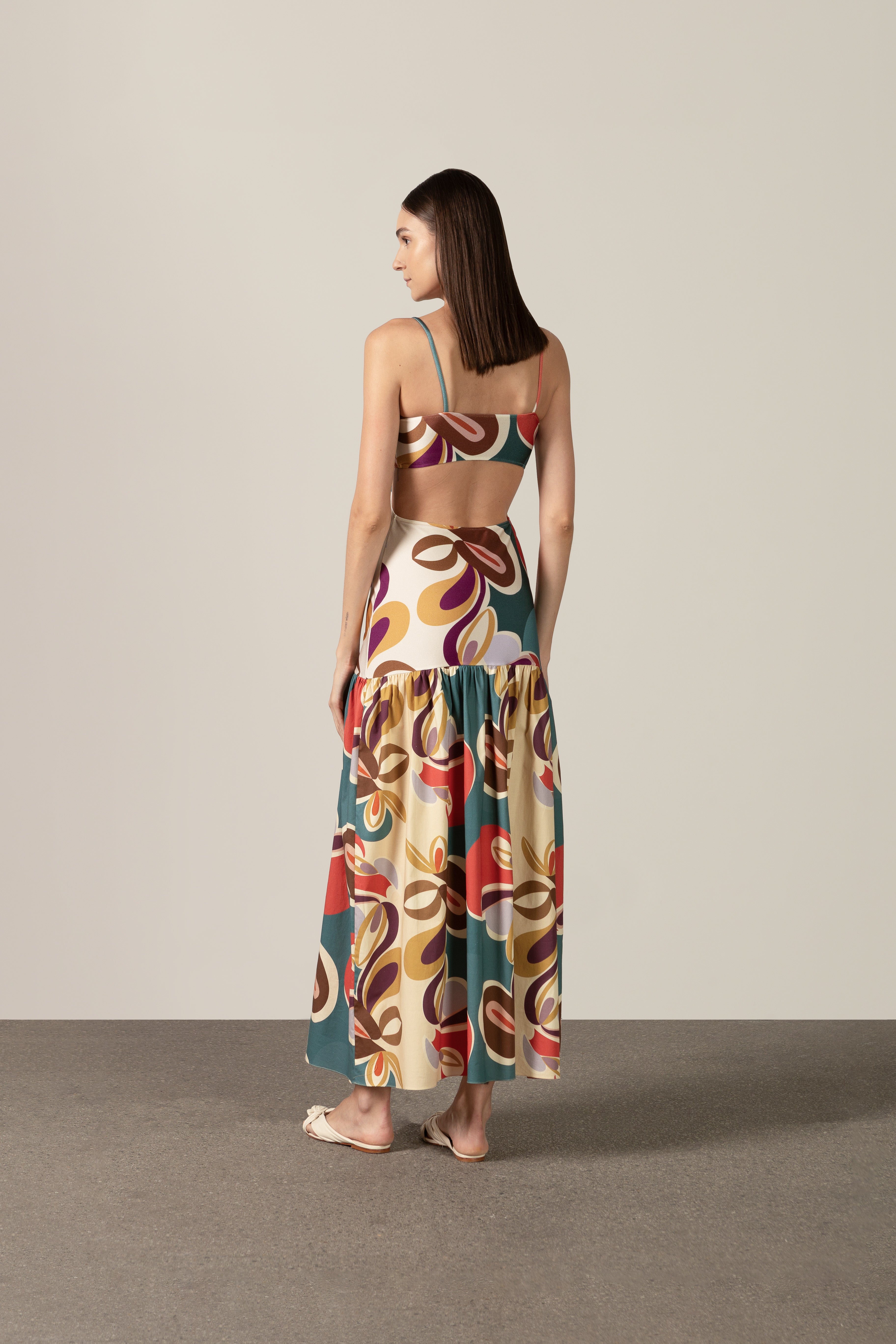 Vestido Longo Alças Floral Organic