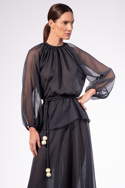 Vestido Longo Peplum Baleares Lisos