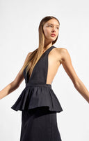 Vestido Peplum Decote Profundo