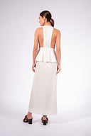 Vestido Peplum Decote Profundo