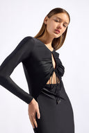 Vestido Longo Detalhe Franzido