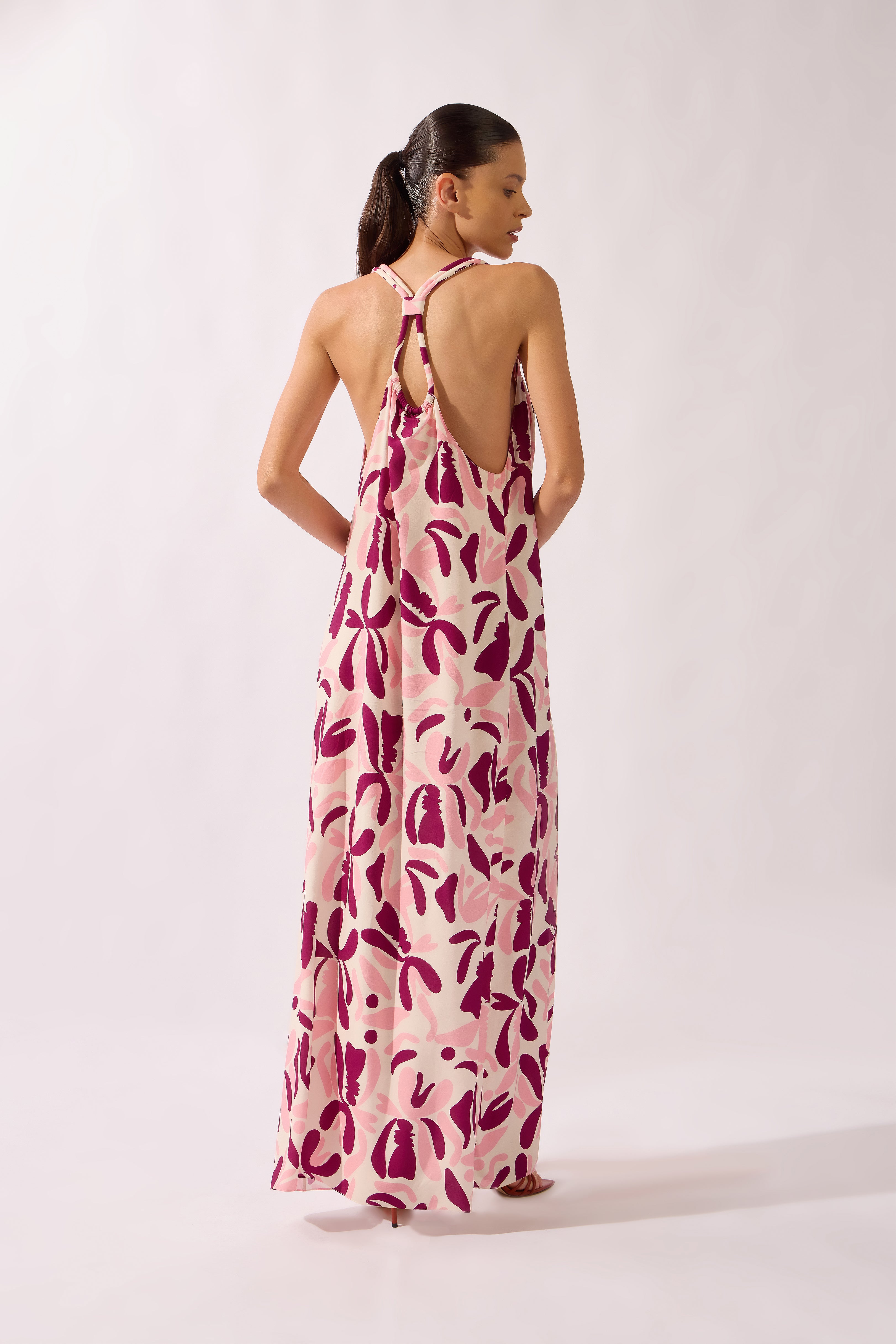 Vestido Longo Detalhe Alças Bold Floral