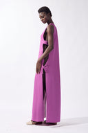 Vestido Longo Com Abertura Laterais Liso