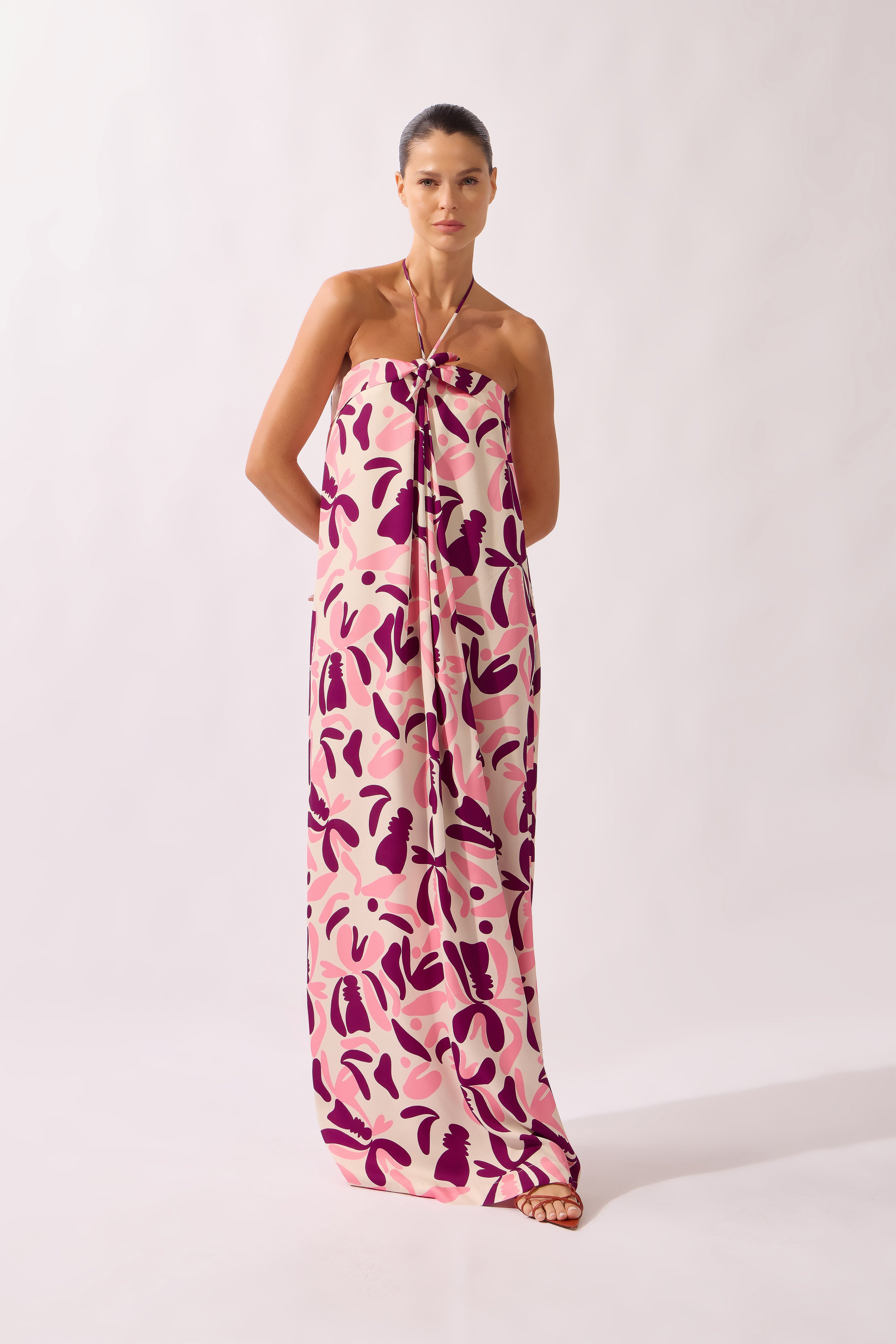 Vestido Longo Amarração Bold Floral