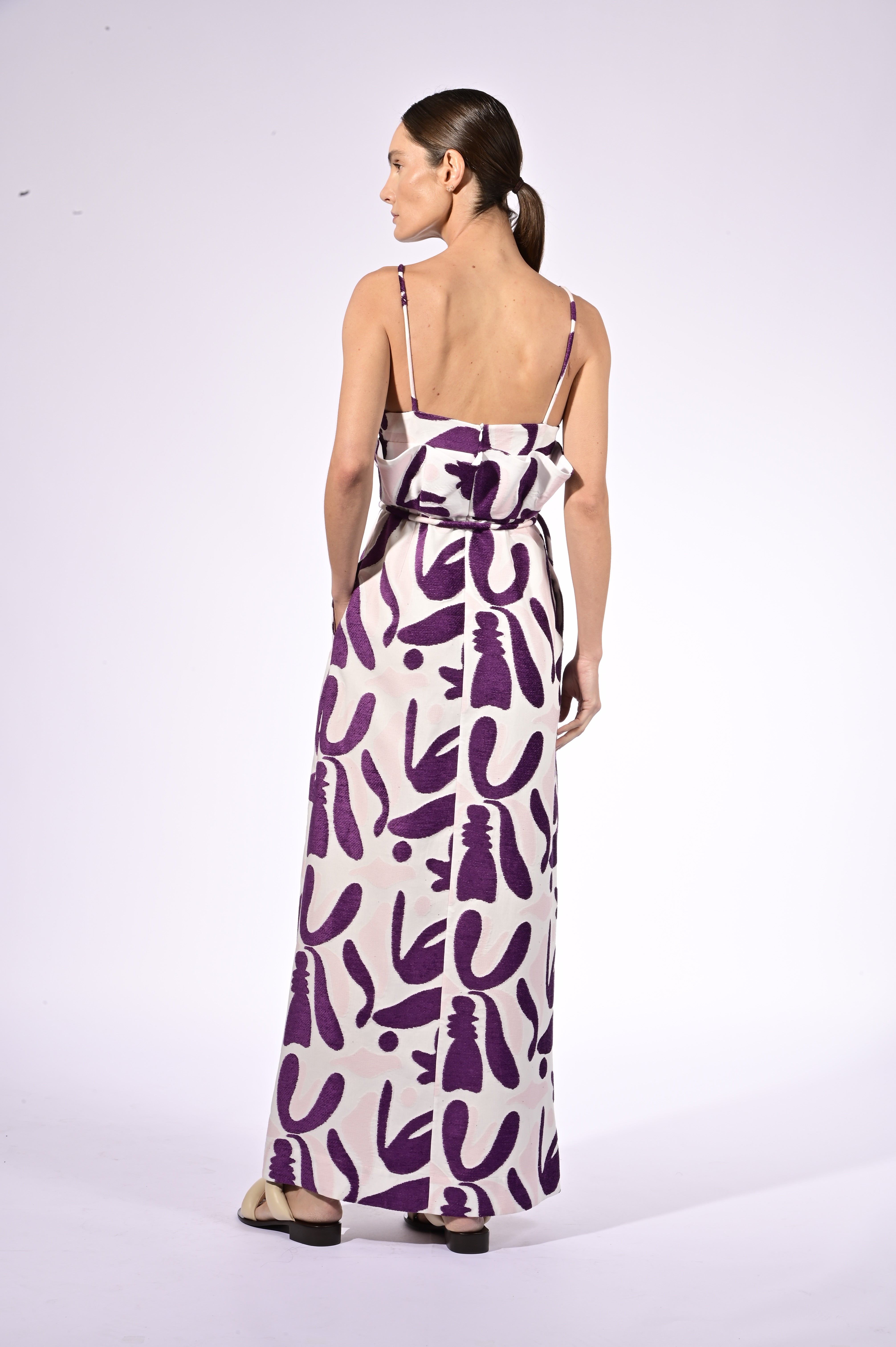 Vestido Longo Jacquard Bold Floral