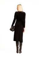 Vestido Midi Decote Profundo Velvet