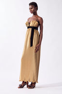 Vestido Longo Plissado Busto Conchas New Year