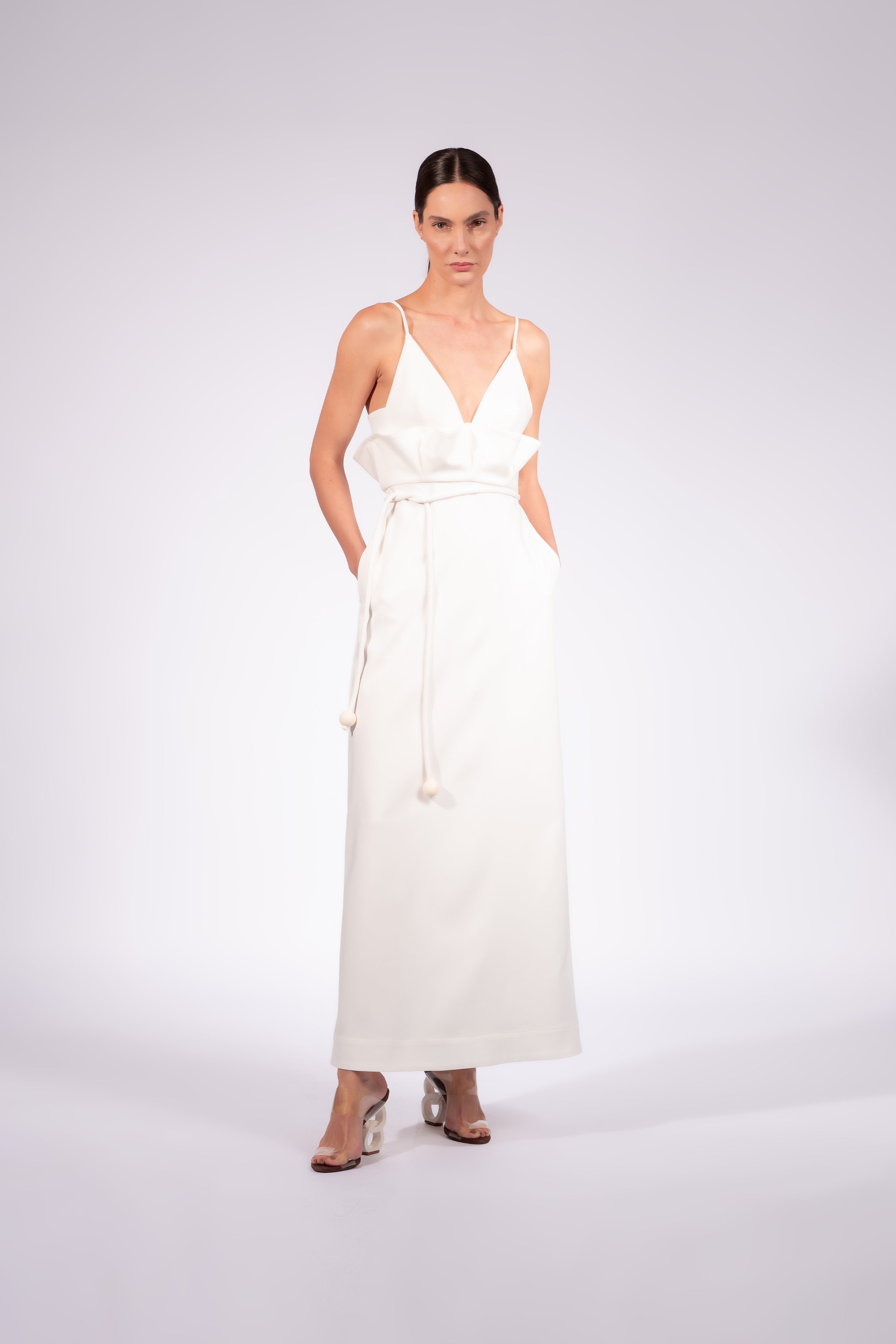 Vestido Longo Detalhe Babado New Year