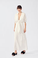 Vestido Longo Decote De Amarrar Solids