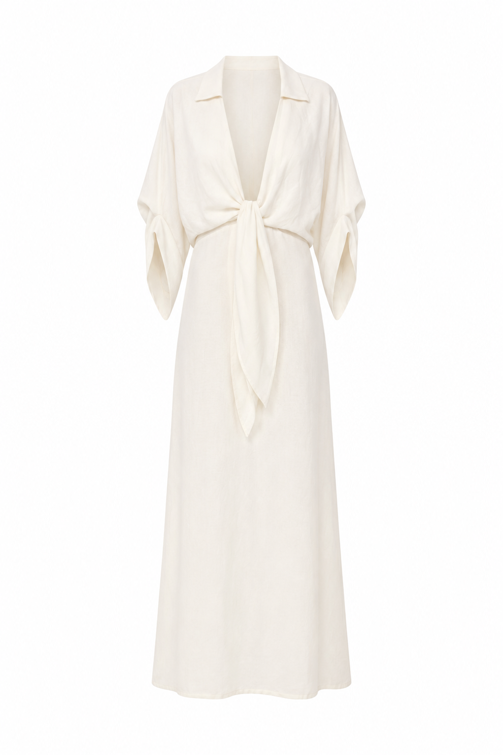 Vestido Longo Decote De Amarrar Solids