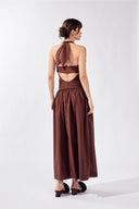Vestido Longo Decote Profundo Mosaic