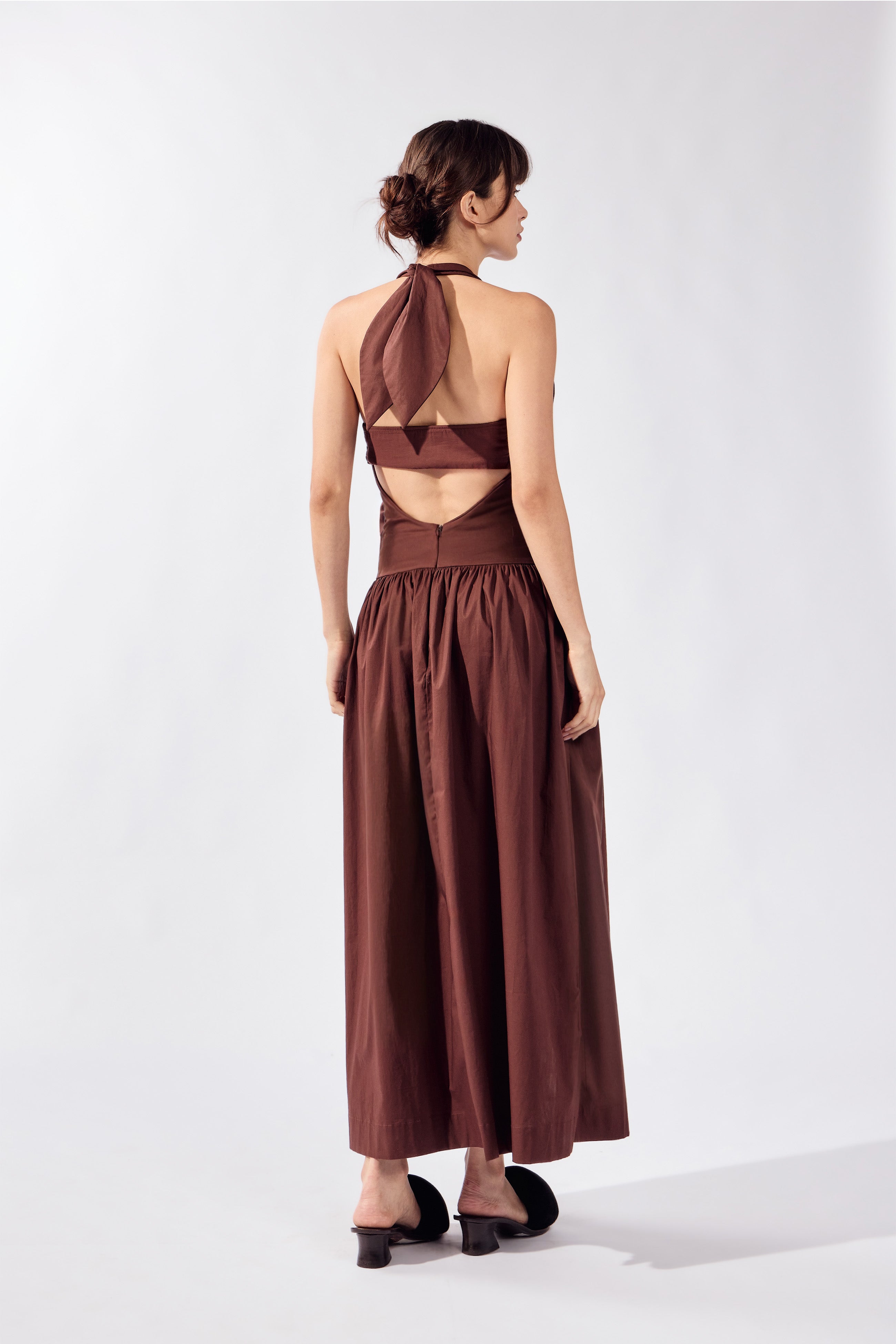 Vestido Longo Decote Profundo Mosaic