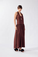Vestido Longo Decote Profundo Mosaic