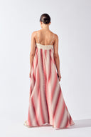 Vestido Longo Alças Backgammon Listras