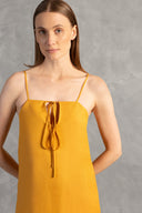 Vestido Midi Detalhe Alças Linho