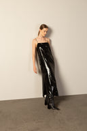 Vestido Midi Veludo Lamê
