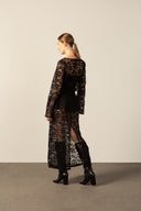 Vestido Renda Peplum Nori