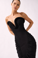 Vestido Midi Detalhe Lisos