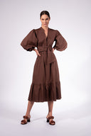 Vestido Midi Com Cinto